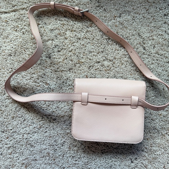 AWAY The Two-Way Crossbody Belt Bag in Pink Leather with Dust Bag - Picture 4 of 10